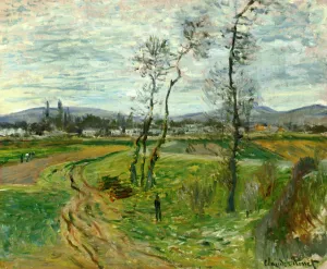 The painting Claude Monet A Field at Gennevilliers