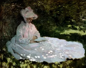 The painting Claude Monet A Woman Reading