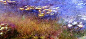 Agapanthus Center Panel by Claude Monet - Hand-Painted Oil Painting Reproduction
