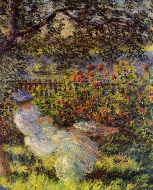 Alice Hoschede in the Garden by Claude Monet - Hand-Painted Oil Painting Reproduction