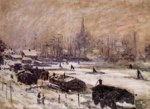 Amsterdam in the Snow by Claude Monet - Hand-Painted Oil Painting Reproduction