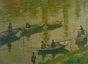 Angler auf der Seine bei Poissy Fischer an der Seine bei Poissy by Claude Monet - Hand-Painted Oil Painting Reproduction