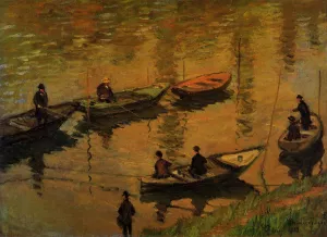 Anglers on the Seine at Poissy by Claude Monet - Hand-Painted Oil Painting Reproduction