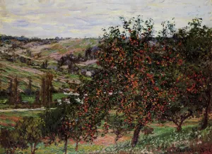 The painting Claude Monet Apple Trees Near Vetheuil