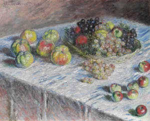 Apples and Grapes by Claude Monet - Hand-Painted Oil Painting Reproduction
