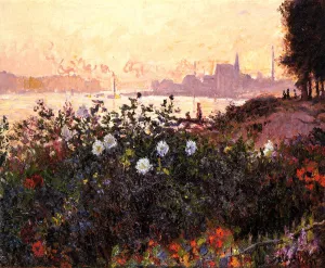 The painting Claude Monet Argenteuil, Flowers by the Riverbank