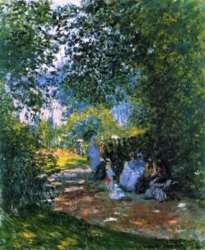 The painting Claude Monet At the Parc Monceau