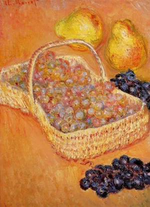 Basket of Grapes, Quinces and Pears by Claude Monet - Hand-Painted Oil Painting Reproduction
