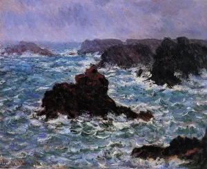 Belle-Ile, Rain Effect by Claude Monet - Hand-Painted Oil Painting Reproduction