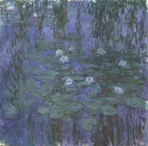 Blue Water Lilies by Claude Monet - Hand-Painted Oil Painting Reproduction
