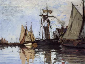 Boats in the Port of Honfleur by Claude Monet - Hand-Painted Oil Painting Reproduction