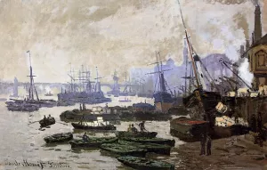 The painting Claude Monet Boats in the Port of London