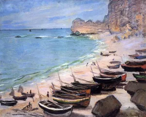 The painting Claude Monet Boats on the Beach at Etretat II