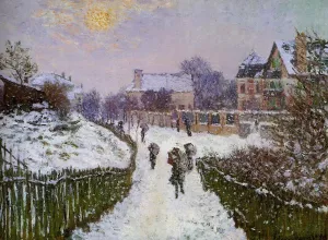 Boulevard St Denis, Argenteuil, Snow Effect by Claude Monet - Hand-Painted Oil Painting Reproduction