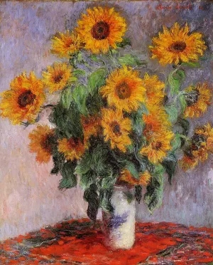 Bouquet of Sunflowers by Claude Monet - Hand-Painted Oil Painting Reproduction