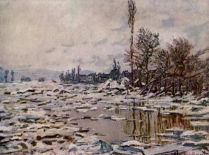 Breakup of the Ice, Lavacourt by Claude Monet - Hand-Painted Oil Painting Reproduction