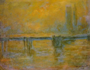 The painting Claude Monet Charing Cross Bridge, Fog