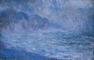 The painting Claude Monet Cliffs at Pourville, Rain