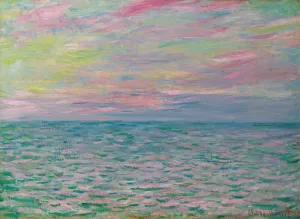 The painting Claude Monet Coucher De Soleil a Pourville, Pleine Mer