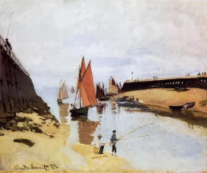 Entrance to the Port of Trouville by Claude Monet - Hand-Painted Oil Painting Reproduction