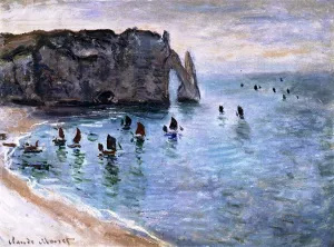 The painting Etretat, La Porte d'Aval - Fishing Boats Leaving the Harbour