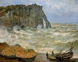 Etretat, Rough Sea by Claude Monet - Hand-Painted Oil Painting Reproduction