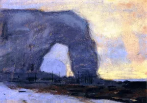 Etretat, the Manneporte at Low Tide by Claude Monet - Hand-Painted Oil Painting Reproduction