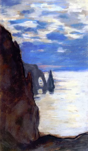 Main Product Photo of Etretat, the Needle Rock and Porte d'Aval Painting by Claude Monet