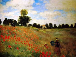 Field of Poppies at Argenteuil by Claude Monet - Hand-Painted Oil Painting Reproduction
