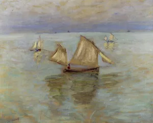 Fishing Boats at Pourville by Claude Monet - Hand-Painted Oil Painting Reproduction