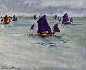 Fishing Boats off Pourville by Claude Monet - Hand-Painted Oil Painting Reproduction