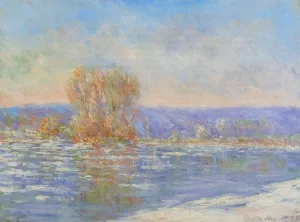 The painting Claude Monet Floating Ice Near Bennecourt