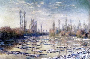 The painting Claude Monet Floating Ice Near Vetheuil