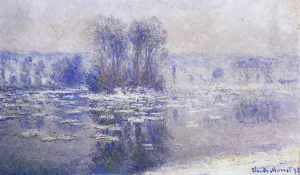 Floes at Bennecourt by Claude Monet - Hand-Painted Oil Painting Reproduction