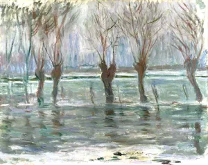 Flood Waters by Claude Monet - Hand-Painted Oil Painting Reproduction
