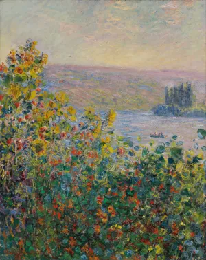 Flower Beds at Vetheuil by Claude Monet - Hand-Painted Oil Painting Reproduction