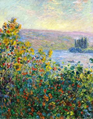 Flowerbeds at Vetheuil by Claude Monet - Hand-Painted Oil Painting Reproduction