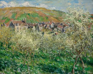 Flowering Plum Trees by Claude Monet - Hand-Painted Oil Painting Reproduction