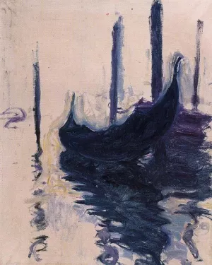 The painting Claude Monet Gondola in Venice