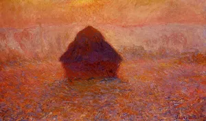 Grainstack, Sun in the Mist by Claude Monet - Hand-Painted Oil Painting Reproduction