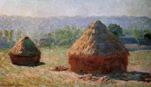 The painting Claude Monet Grainstacks at the End of Summer, Morning Effect