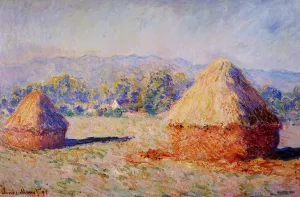The painting Grainstacks in the Sunlight, Morning Effect