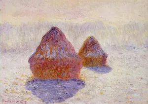 The painting Claude Monet Grainstacks, White Frost Effect By Monet