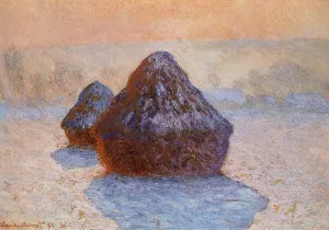 The painting Claude Monet Grainstacks, White Frost Effect