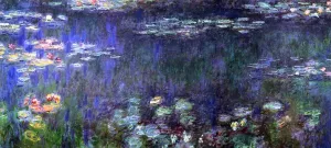 Green Reflection Left Half by Claude Monet - Hand-Painted Oil Painting Reproduction