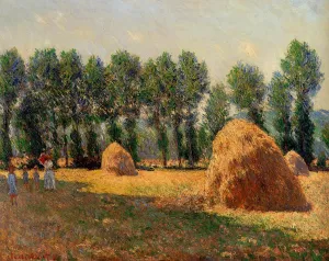The painting Claude Monet Haystacks at Giverny