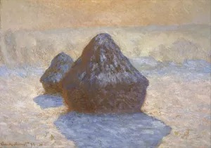 Haystacks- Snow Effect by Claude Monet - Hand-Painted Oil Painting Reproduction