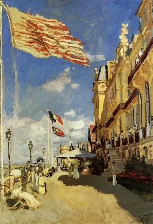 Hotel des Roches Noires, Trouville by Claude Monet - Hand-Painted Oil Painting Reproduction