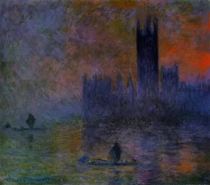 The painting Claude Monet Houses of Parliament, Fog Effect