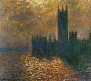 The painting Claude Monet Houses of Parliament, Stormy Sky